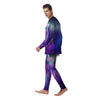 Wolf Spirit Aurora Howling Print Men's Pajamas-grizzshop