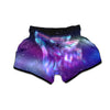 Wolf Spirit Aurora Howling Print Muay Thai Boxing Shorts-grizzshop