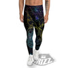 Wolf Spirit Galaxy Howling Print Men's Leggings-grizzshop