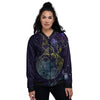 Wolf Spirit Galaxy Howling Print Women's Bomber Jacket-grizzshop