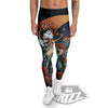 Wolf Spirit Night Forest Print Men's Leggings-grizzshop