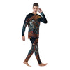 Wolf Spirit Night Forest Print Men's Pajamas-grizzshop