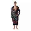 Wolf Spirit Night Forest Print Men's Robe-grizzshop