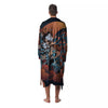 Wolf Spirit Night Forest Print Men's Robe-grizzshop