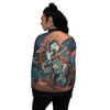 Wolf Spirit Night Forest Print Women's Bomber Jacket-grizzshop