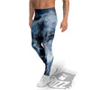 Wolf White And Navy Print Men's Leggings-grizzshop