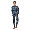 Wolf White And Navy Print Men's Pajamas-grizzshop