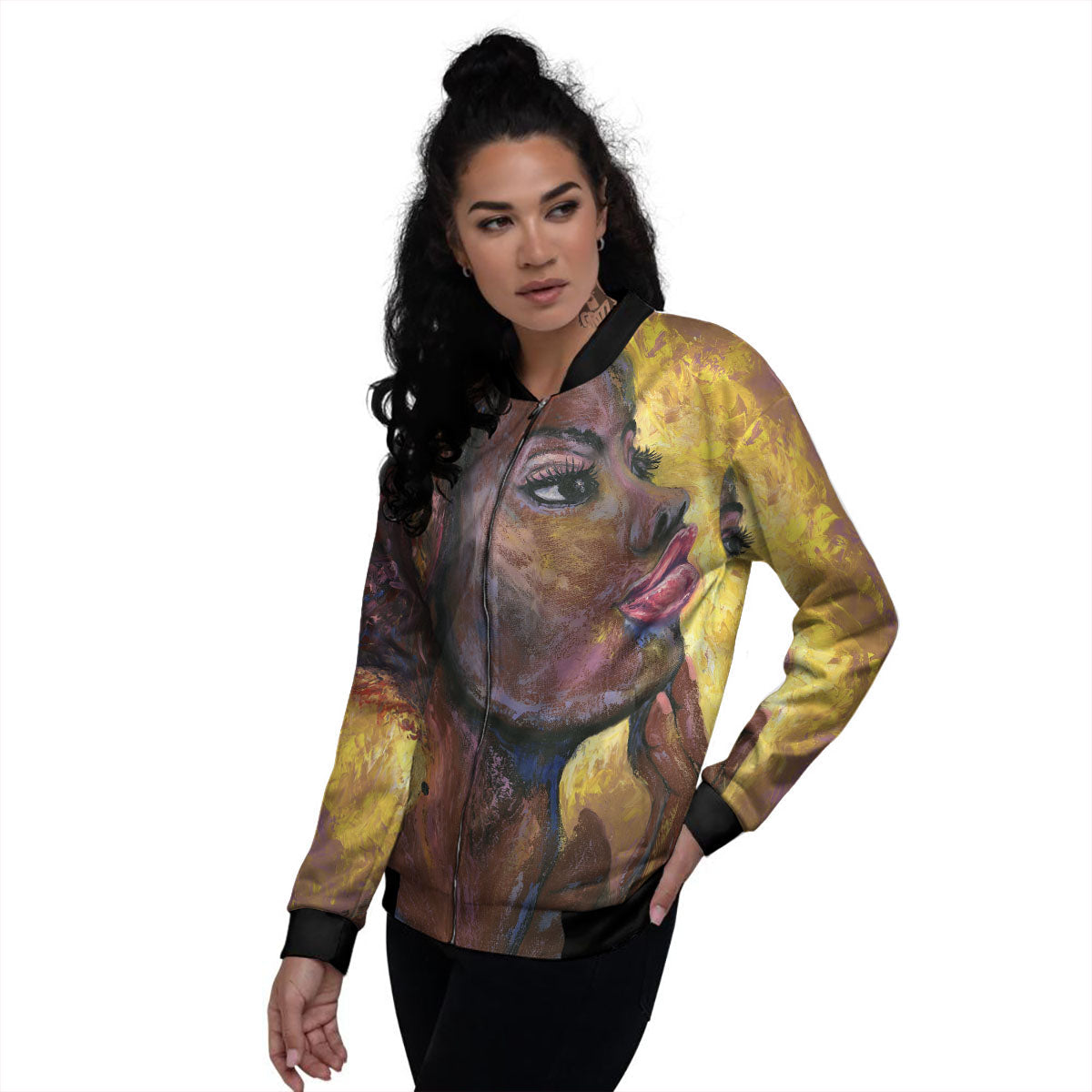 Woman African Print Women's Bomber Jacket-grizzshop