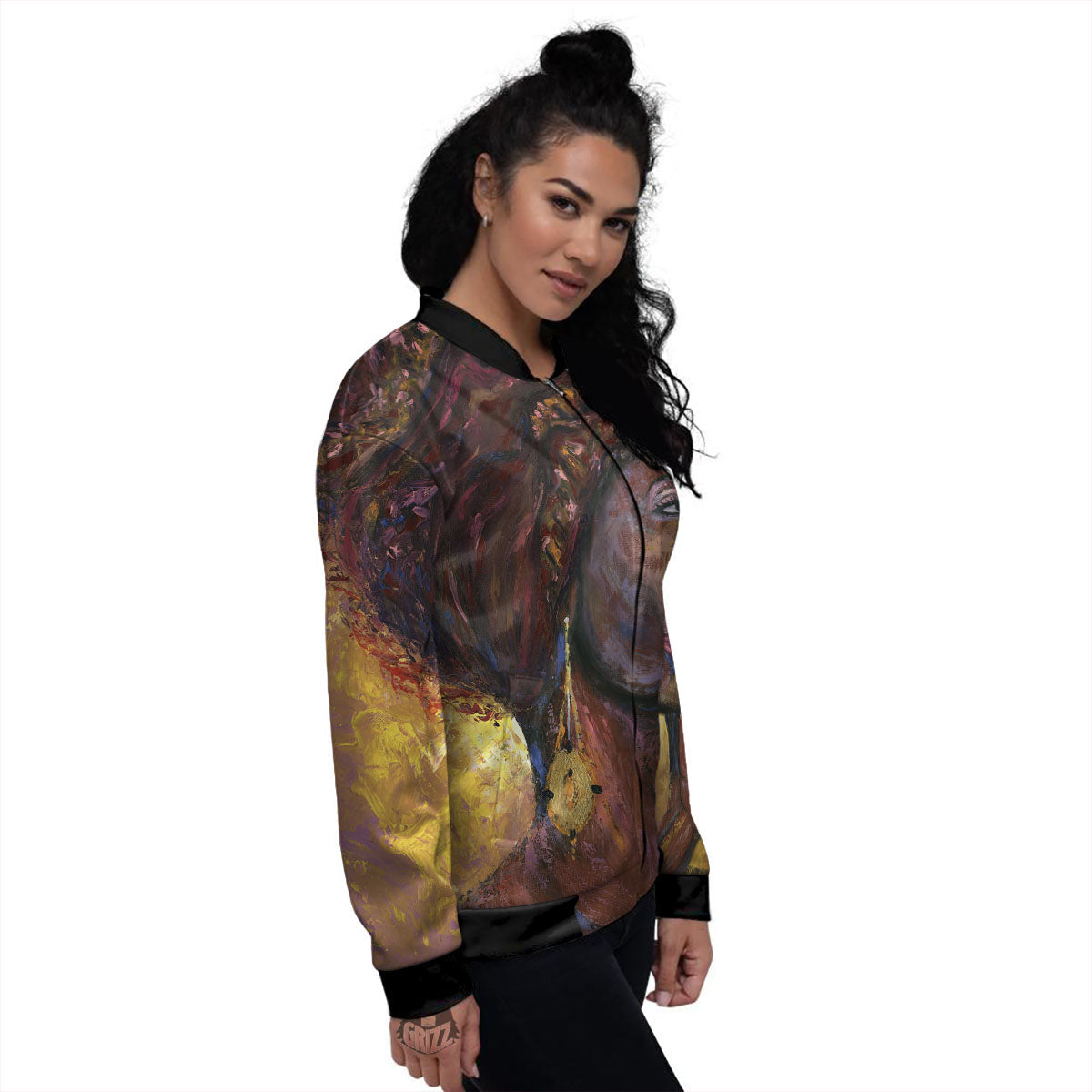 Woman African Print Women's Bomber Jacket-grizzshop