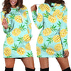 Women Blue Sky Polkadot Pineapple Hoodie Dress Print-grizzshop
