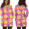 Women Cute Pink Pineapple Hoodie Dress Print-grizzshop
