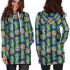 Load image into Gallery viewer, Women Dark Blue Pineapple Hoodie Dress Print-grizzshop