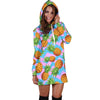 Women Edm Pink Pineapple Hoodie Dress Print-grizzshop