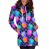 Women Edm Purple Pineapple Hoodie Dress Print-grizzshop