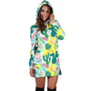 Women Jungle Flamingo Cactus Pineapple Hoodie Dress Print-grizzshop