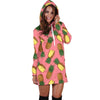 Load image into Gallery viewer, Women Pink Cutting Pineapple Hoodie Dress Print-grizzshop