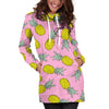 Load image into Gallery viewer, Women Pink Pineapple Hawaiian Hoodie Dress Print-grizzshop