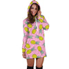 Load image into Gallery viewer, Women Pink Pineapple Hawaiian Hoodie Dress Print-grizzshop