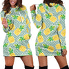 Women Polkadot Green Pineapple Hoodie Dress Print-grizzshop