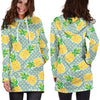 Women Polkadot Green Pineapple Hoodie Dress Print-grizzshop