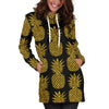 Women Premium Gold Pineapple Hoodie Dress Print-grizzshop