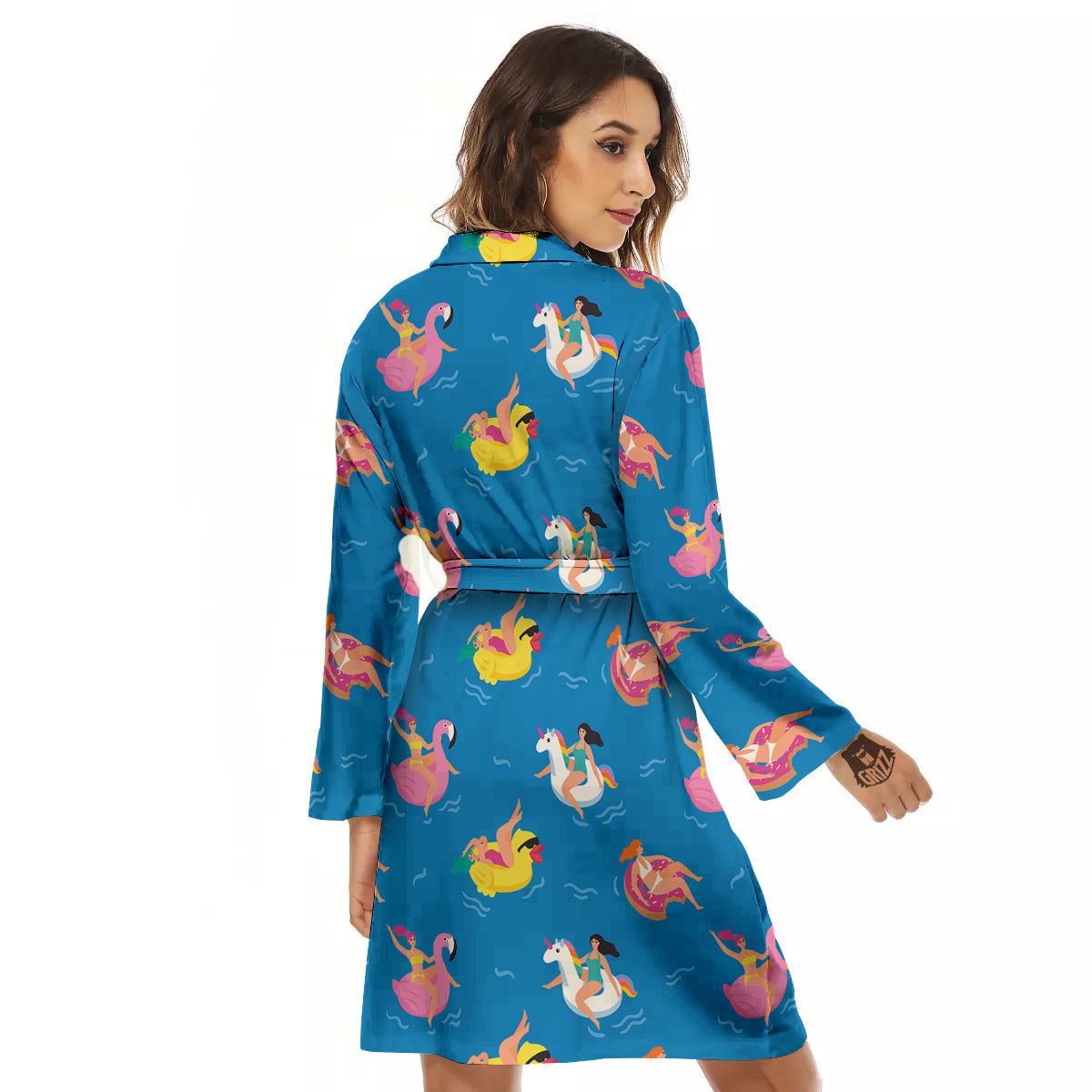 Women Swimming In The Sea Print Pattern Women's Robe-grizzshop