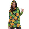 Women Tropical Leave Hawaiian Pineapple Hoodie Dress Print-grizzshop