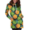 Women Tropical Leave Hawaiian Pineapple Hoodie Dress Print-grizzshop