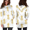 Women White Gold Pineapple Hawaiian Hoodie Dress Print-grizzshop