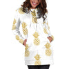 Women White Gold Pineapple Hawaiian Hoodie Dress Print-grizzshop