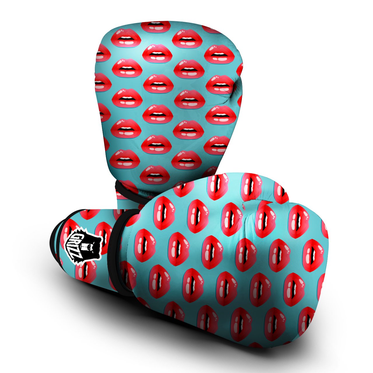 Women's Lips Print Pattern Boxing Gloves-grizzshop