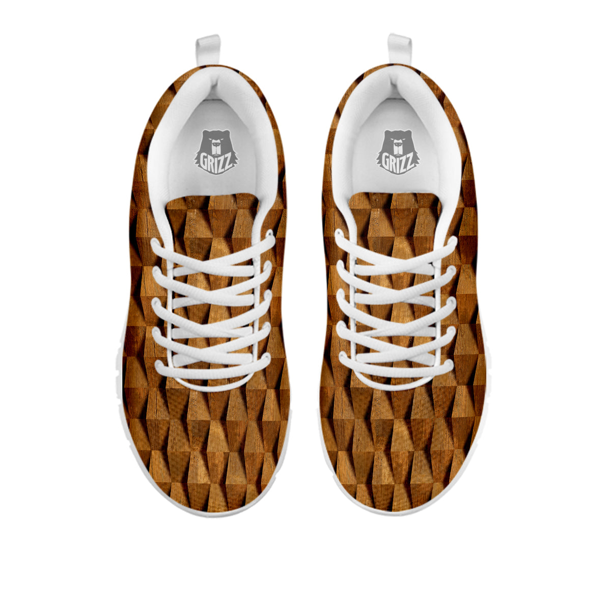 Wood Wall 3D Print Pattern White Sneaker-grizzshop