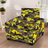 Woodland And Yellow Camo Print Armchair Cover-grizzshop