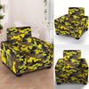 Woodland And Yellow Camo Print Armchair Cover-grizzshop