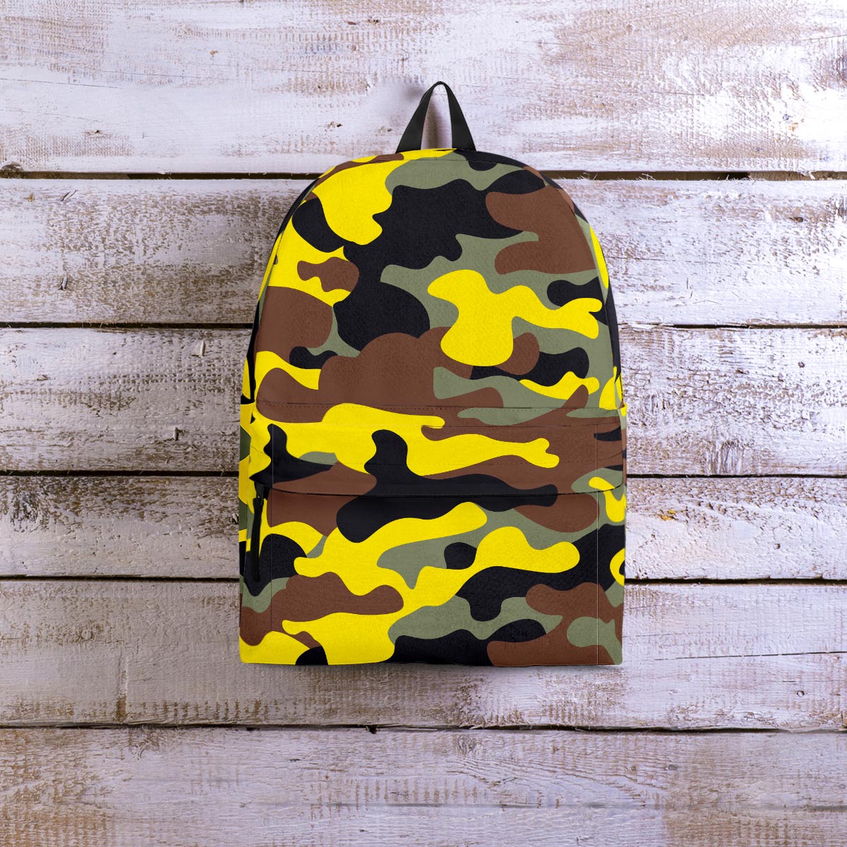 Woodland And Yellow Camo Print Backpack-grizzshop