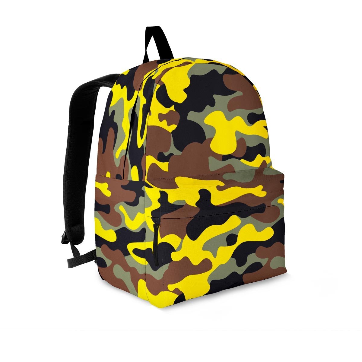 Woodland And Yellow Camo Print Backpack-grizzshop