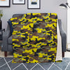 Woodland And Yellow Camo Print Blanket-grizzshop