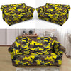 Woodland And Yellow Camo Print Loveseat Cover-grizzshop