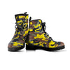 Woodland And Yellow Camo Print Men's Boots-grizzshop