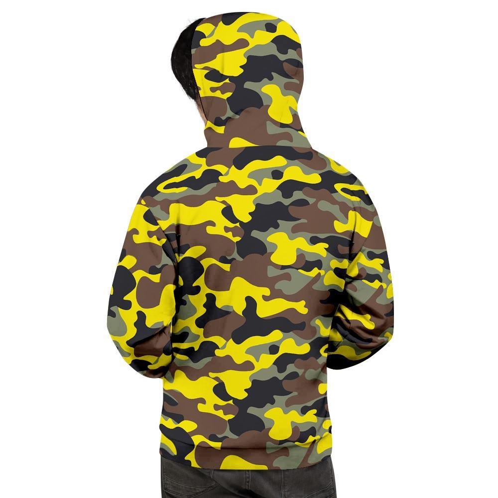 Woodland And Yellow Camo Print Men's Hoodie-grizzshop