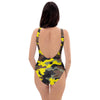 Woodland And Yellow Camo Print One Piece Swimsuite-grizzshop