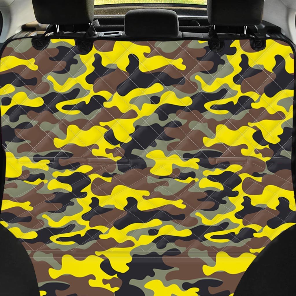 Woodland And Yellow Camo Print Pet Car Seat Cover-grizzshop