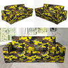 Woodland And Yellow Camo Print Sofa Cover-grizzshop