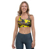 Woodland And Yellow Camo Print Sports Bra-grizzshop