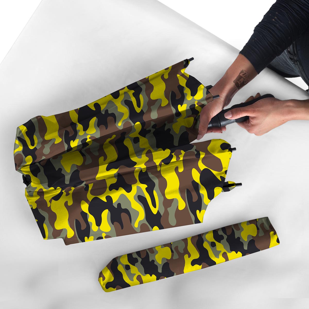 Woodland And Yellow Camo Print Umbrella-grizzshop