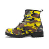 Woodland And Yellow Camo Print Women's Boots-grizzshop