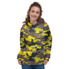 Woodland And Yellow Camo Print Women's Hoodie-grizzshop