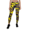 Woodland And Yellow Camo Print Women's Leggings-grizzshop