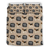 Woof Woof Beagle Pattern Print Duvet Cover Bedding Set-grizzshop