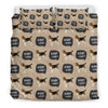 Woof Woof Beagle Pattern Print Duvet Cover Bedding Set-grizzshop